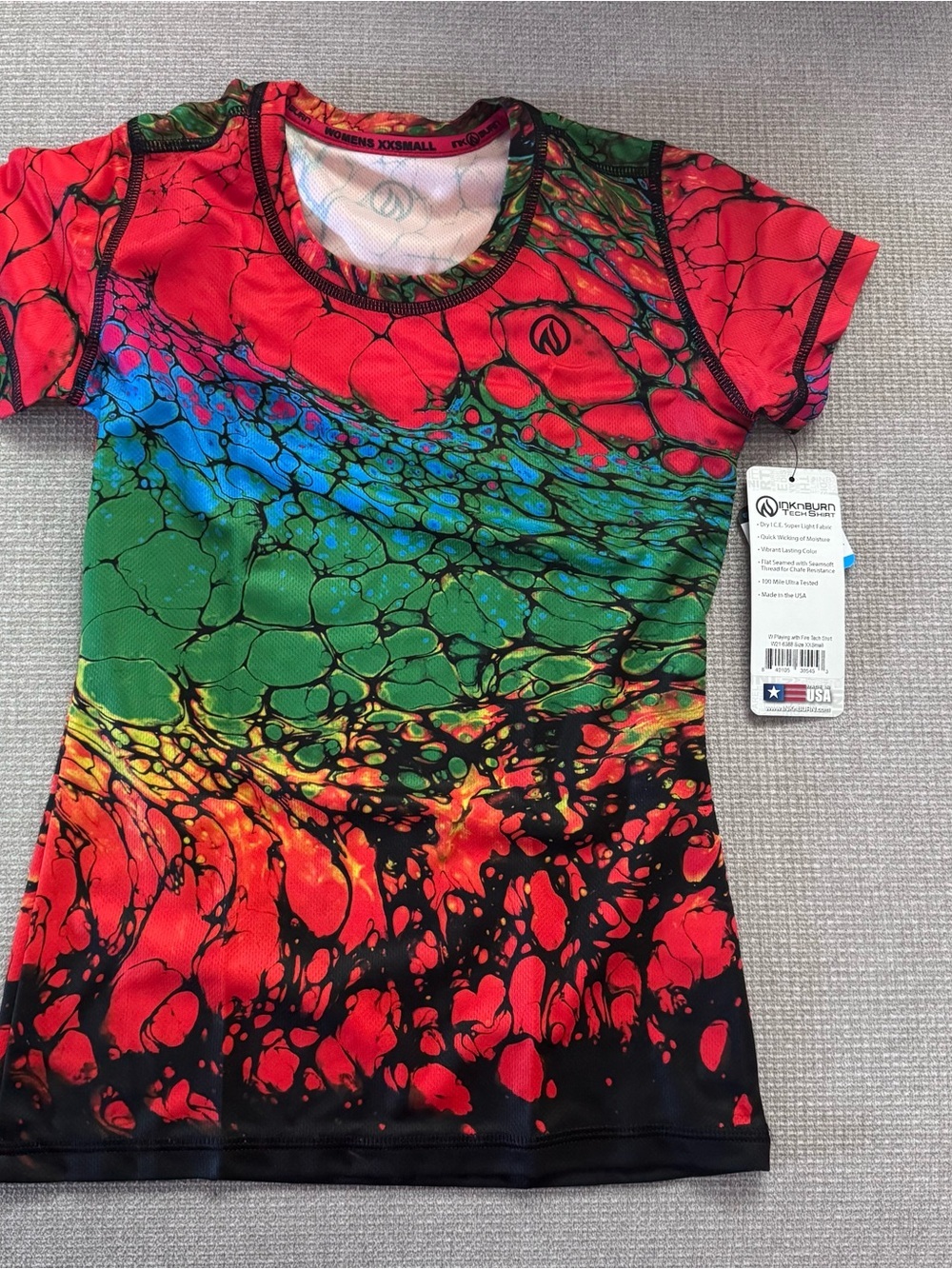 Inknburn WICKEDRUSH Multicolor Performance Tee - Rainbow Abstract XXS